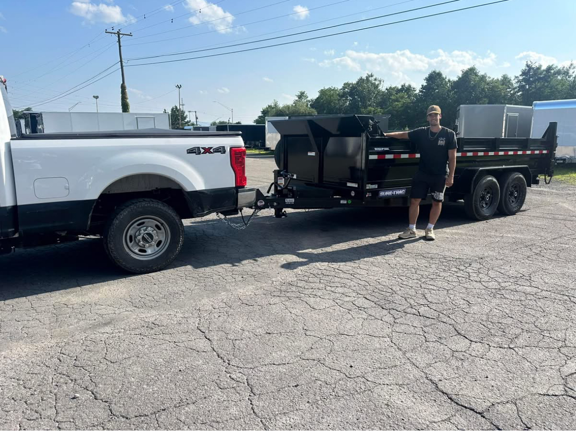 Dump trailer on job site