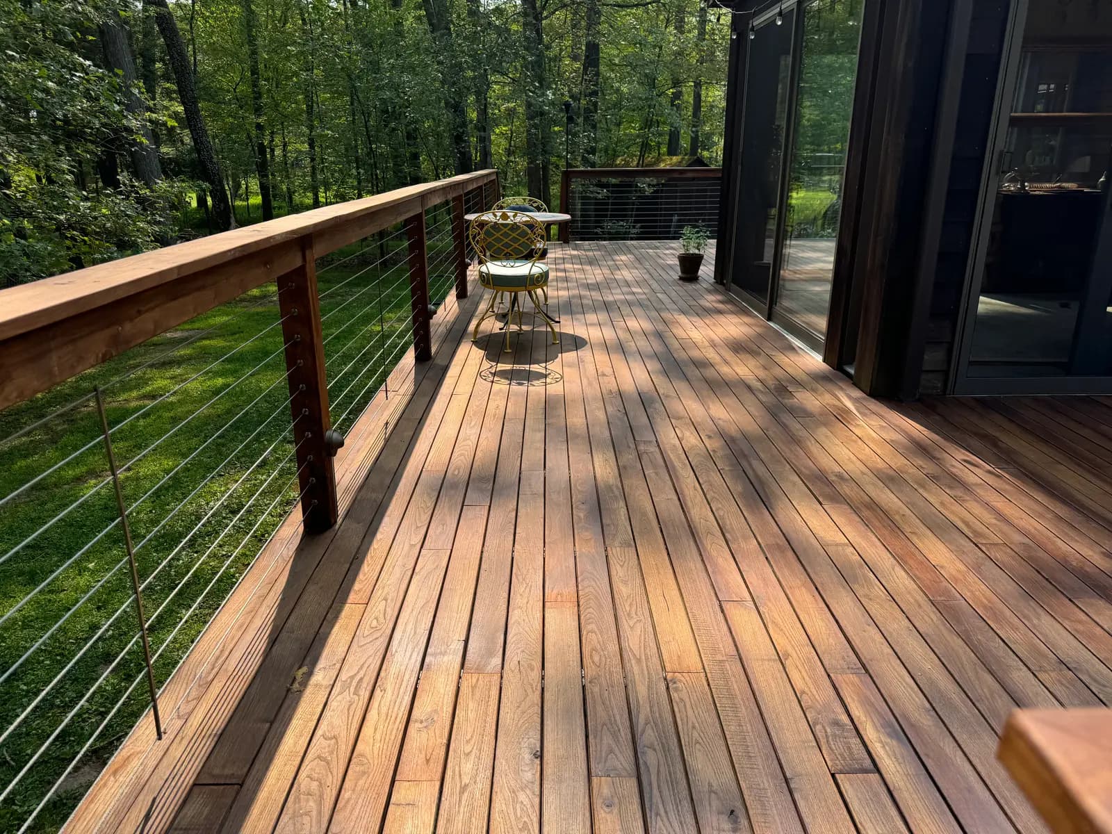 Black Locust Hardwood Deck with Cable Rails — image 2 of 5