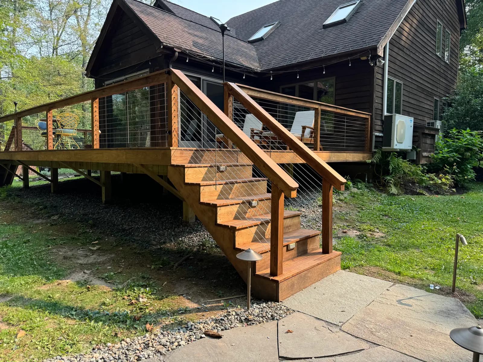Black Locust Hardwood Deck with Cable Rails — image 5 of 5