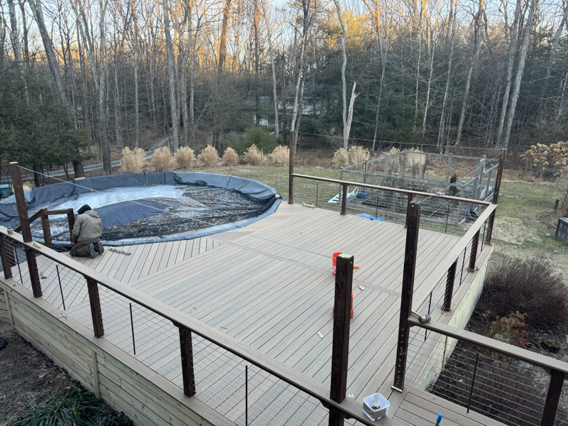 Multi-Level Composite Deck with Pool Integration